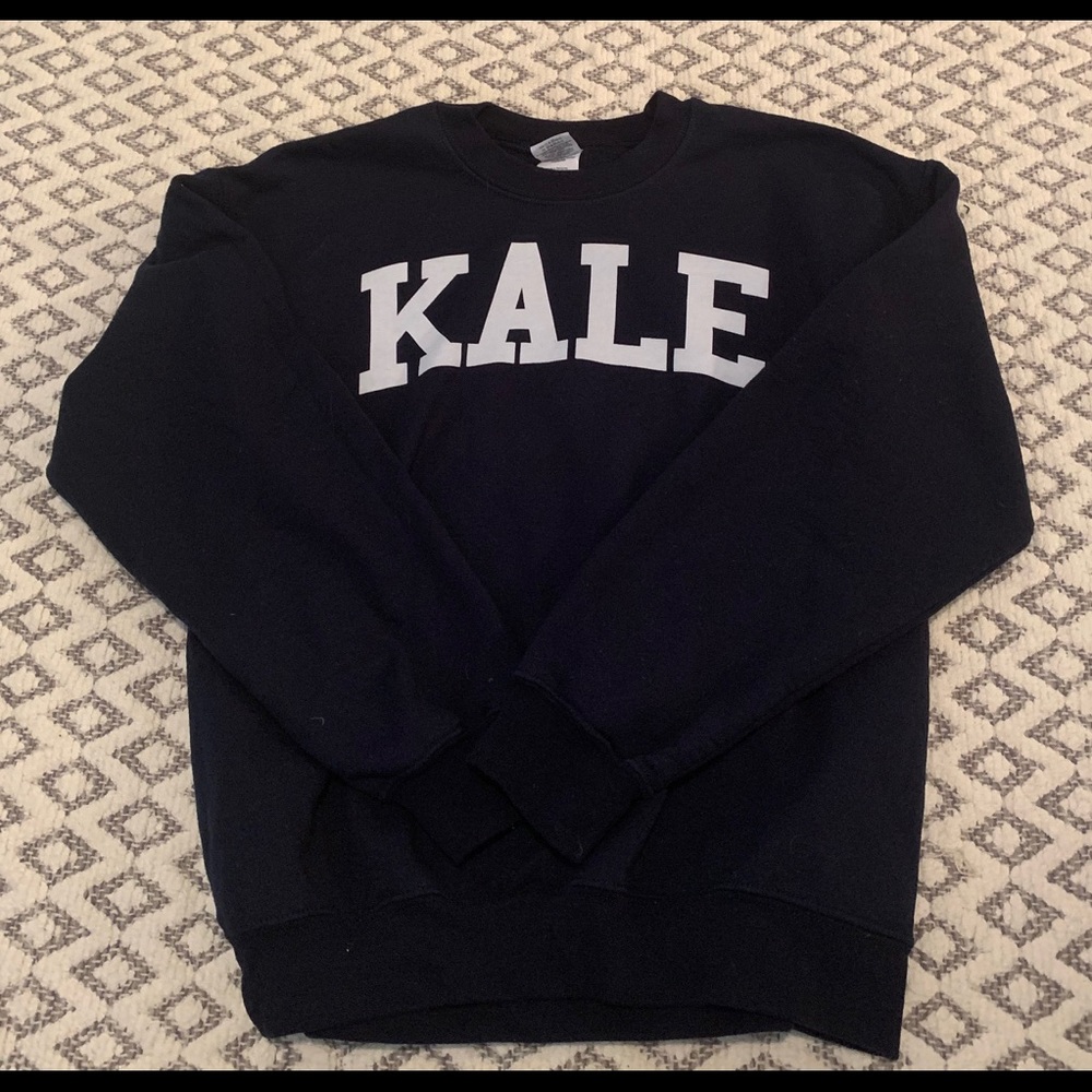 “Kale” Navy Blue Crewneck
